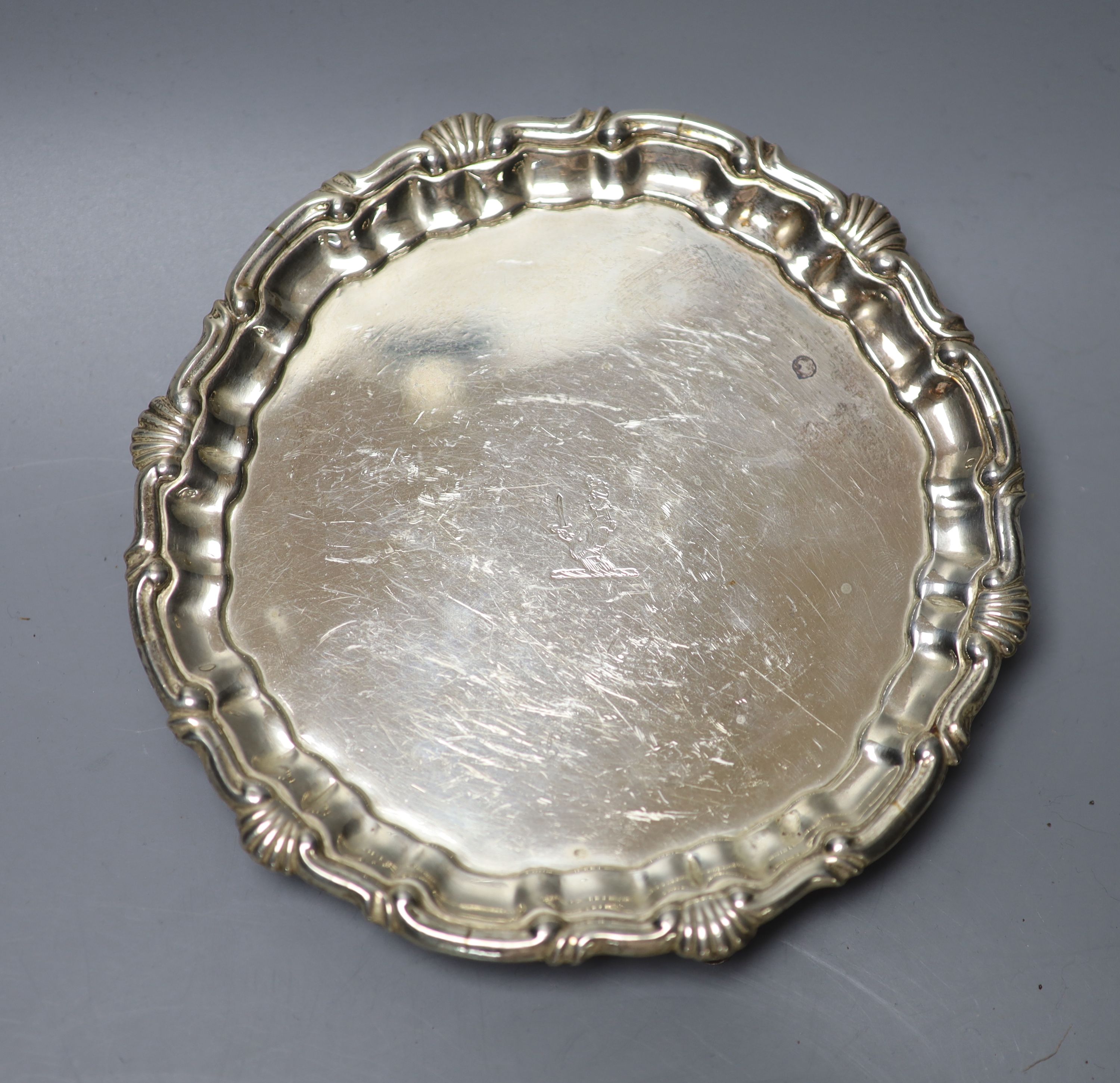 A George II silver waiter, Francis Crump, London, 1745, 16.7cm, 7.5oz.